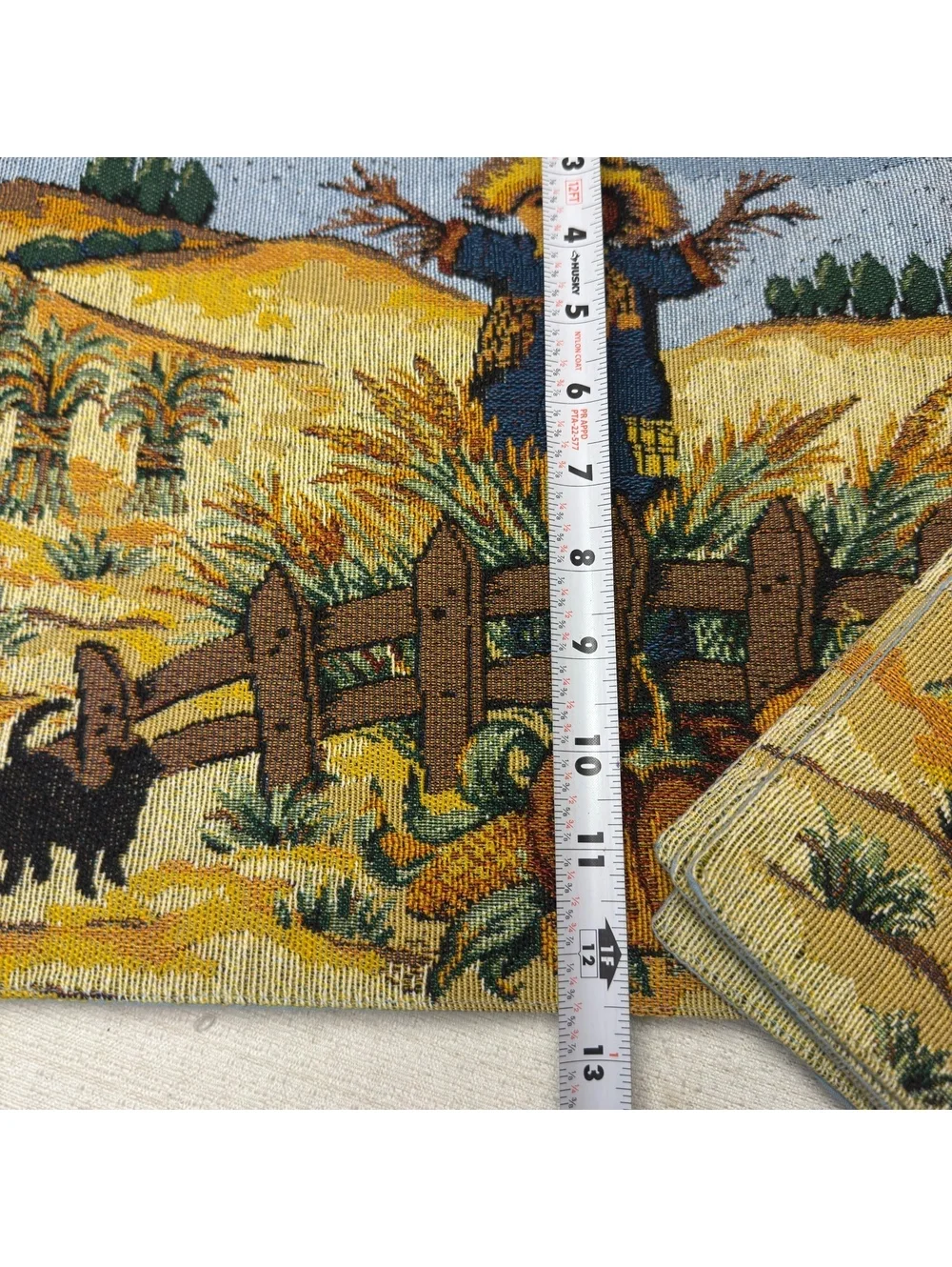 Fall Harvest Tapestry Placemats Set of 8 Scarecrow Pumpkin Autumn Table Decor